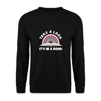 Books Book Reading Bookworm Bookworm Bookaholic - Unisex Sweatshirt - black - Front - Alina (178cm) & Michal (187cm)