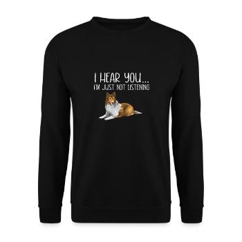 Longhair Collie Rough Collie Dog - Unisex Sweatshirt - black - Front - Alina (178cm) & Michal (187cm)