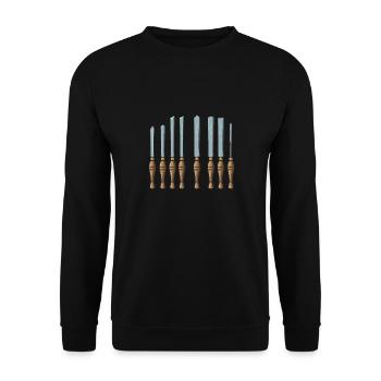 Turning Wood Lathe Lathe - Unisex Sweatshirt - black - Front - Alina (178cm) & Michal (187cm)
