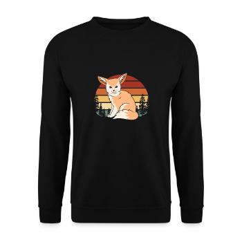 Fennek Fuchs Fennec Fox Wüstenfuchs - Unisex Pullover - Schwarz - Vorne - Alina (178cm) & Michal (187cm)