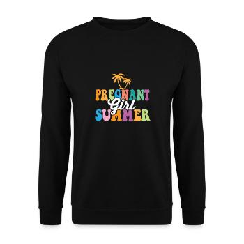 Pregnant Girl Summer Baby Shower Pregnancy - Unisex Pullover - Schwarz - Vorne - Alina (178cm) & Michal (187cm)