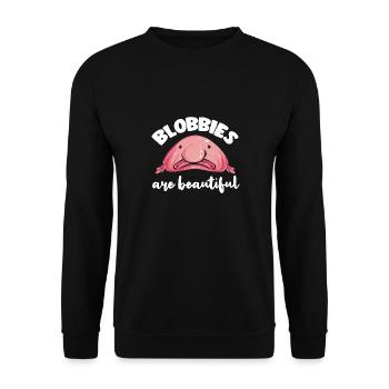 Blob fish - Unisex Sweatshirt - black - Front - Alina (178cm) & Michal (187cm)