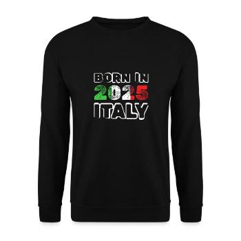 Born in 2025 - Unisex Sweatshirt - black - Front - Alina (178cm) & Michal (187cm)