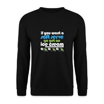 Tennis Drôle Si Vous Voulez Un Service Doux, Allez Chercher Un - Sweat-shirt Unisexe - noir - Devant - Alina (178cm) & Michal (187cm)