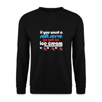 Funny Badminton If You Want A Soft Serve Go Get - Unisex Sweatshirt - black - Front - Alina (178cm) & Michal (187cm)