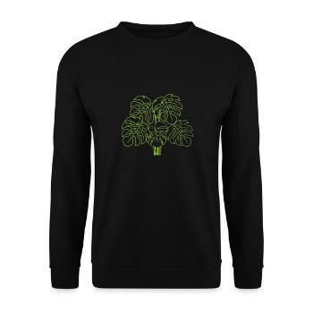 Monstera Deliciosa Albo Plante d’intérieur botanique - Sweat-shirt Unisexe - noir - Devant - Alina (178cm) & Michal (187cm)