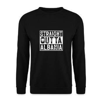 Albanische Flagge Albanischer Adler Shqiponja - Unisex Pullover - Schwarz - Vorne - Alina (178cm) & Michal (187cm)