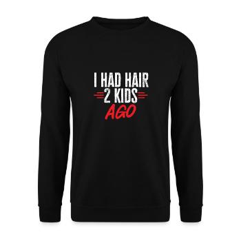 Bald Head Baldness Beard Bald Head - Unisex Sweatshirt - black - Front - Alina (178cm) & Michal (187cm)