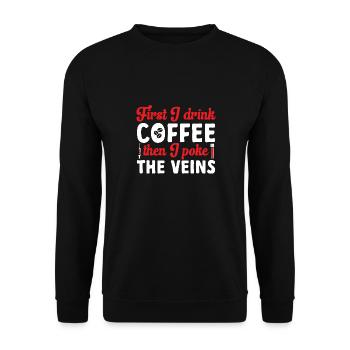 Phlebotomy Blood Draw Blood Nurse - Unisex Sweatshirt - black - Front - Alina (178cm) & Michal (187cm)