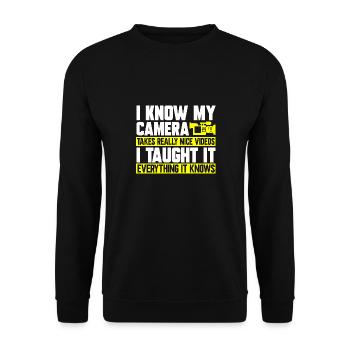 Video Editor Filmmaker Videographer - Unisex Sweatshirt - black - Front - Alina (178cm) & Michal (187cm)