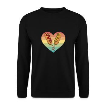 Corn Dog Corndog - Unisex Sweatshirt - black - Front - Alina (178cm) & Michal (187cm)