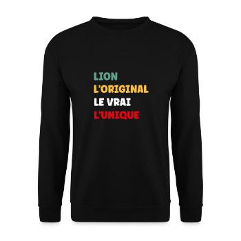 lion - Sweat-shirt Unisexe - noir - Devant - Alina (178cm) & Michal (187cm)