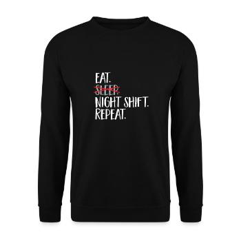 Night Shift Nurse - Unisex Sweatshirt - black - Front - Alina (178cm) & Michal (187cm)
