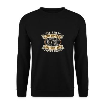 Oui, je suis un rédacteur créatif - Sweat-shirt Unisexe - noir - Devant - Alina (178cm) & Michal (187cm)