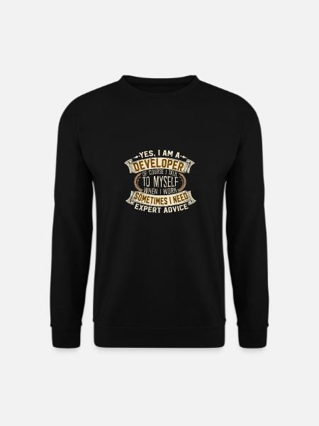 Yes I Am A Developer Expert Advice Motif - Unisex Sweatshirt - black