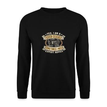Fashion Designer Expert Advice Creativity - Unisex Pullover - Schwarz - Vorne - Alina (178cm) & Michal (187cm)