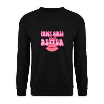 Les filles épaisses ont meilleur goût potelé grandes filles curvy - Sweat-shirt Unisexe - noir - Devant - Alina (178cm) & Michal (187cm)