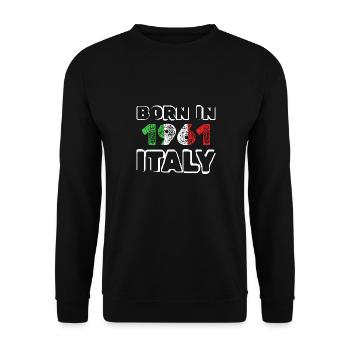 Born in 1961 - Unisex Sweatshirt - black - Front - Alina (178cm) & Michal (187cm)