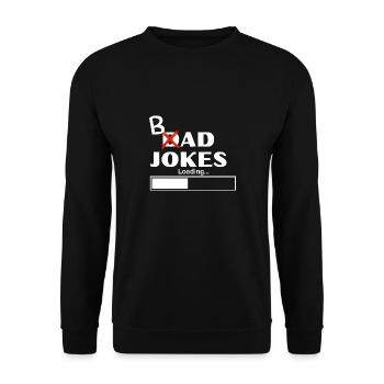 Bad dad jokes Vatertag Geschenk - Unisex Pullover - Schwarz - Vorne - Alina (178cm) & Michal (187cm)