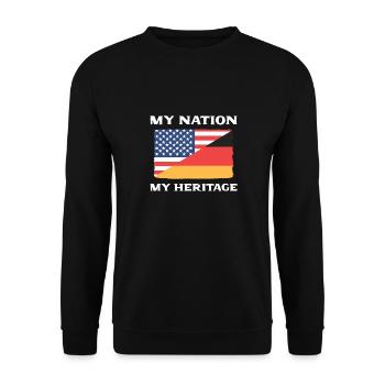 American German - Unisex Sweatshirt - black - Front - Alina (178cm) & Michal (187cm)