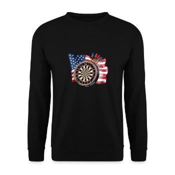 Dart player usa flag throwing dart patriotic - Unisex Sweatshirt - black - Front - Alina (178cm) & Michal (187cm)
