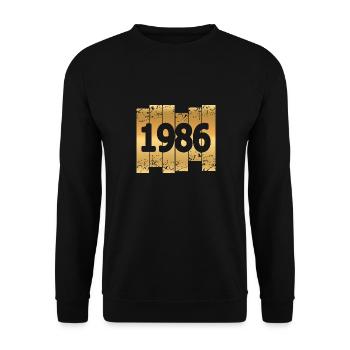 Gold-coloured 1986 - Unisex Sweatshirt - black - Front - Alina (178cm) & Michal (187cm)