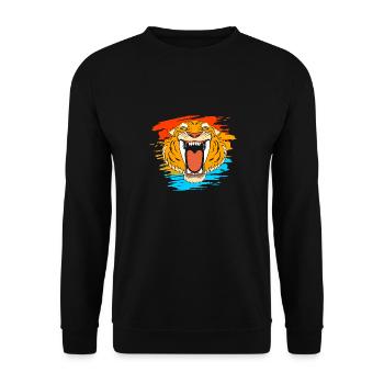 Tigre à dents de sabre - Sweat-shirt Unisexe - noir - Devant - Alina (178cm) & Michal (187cm)