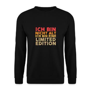 Ich Bin Nicht Alt Geburtstag - Unisex Pullover - Schwarz - Vorne - Alina (178cm) & Michal (187cm)