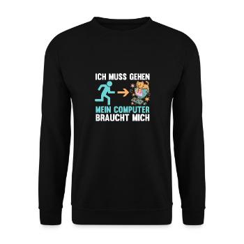 Gamer Zocker Programmierer Administrator Computer - Unisex Pullover - Schwarz - Vorne - Alina (178cm) & Michal (187cm)