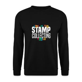 Stamps collect stamp collection - Unisex Sweatshirt - black - Front - Alina (178cm) & Michal (187cm)