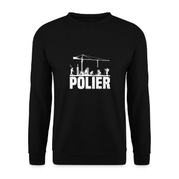 Polier auf der Baustelle - Unisex Pullover - Schwarz - Vorne - Alina (178cm) & Michal (187cm)