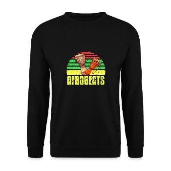 Rétro Vintage Afrobeats Djembe Design T-Shirt - Sweat-shirt Unisexe - noir - Devant - Alina (178cm) & Michal (187cm)