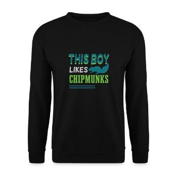 Boy Likes Chipmunks Cute Forest Animal - Unisex Sweatshirt - black - Front - Alina (178cm) & Michal (187cm)