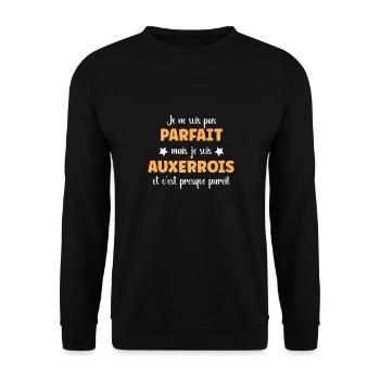 Je ne suis pas parfait mais Auxerrois - Sweat-shirt Unisexe - noir - Devant - Alina (178cm) & Michal (187cm)