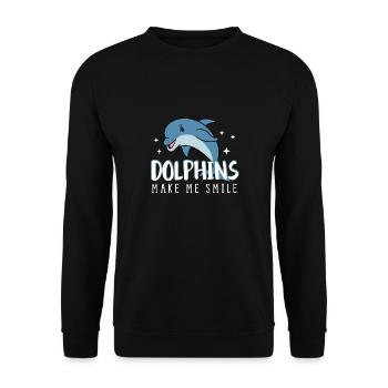 Süße Delfine Meerestiere Meerestiere - Unisex Pullover - Schwarz - Vorne - Alina (178cm) & Michal (187cm)