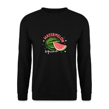 Watermelon Squad Tropische Sommerfrüchte - Unisex Pullover - Schwarz - Vorne - Alina (178cm) & Michal (187cm)