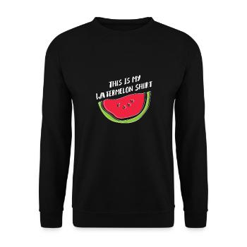 Wassermelone Sommerfrüchte Tropische Melone - Unisex Pullover - Schwarz - Vorne - Alina (178cm) & Michal (187cm)
