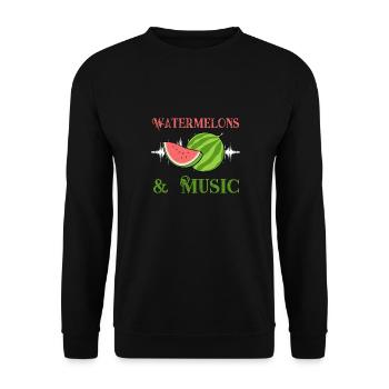 Watermelons and Music Musician Tropical Summer - Unisex Sweatshirt - black - Front - Alina (178cm) & Michal (187cm)