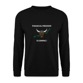 Aktiendesign Für Finanzielle Freiheit - Unisex Pullover - Schwarz - Vorne - Alina (178cm) & Michal (187cm)