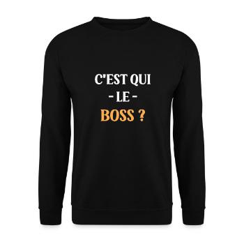 C'est qui le boss - Sweat-shirt Unisexe - noir - Devant - Alina (178cm) & Michal (187cm)