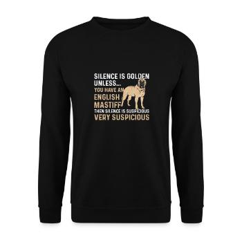 Mastiff Hund Old English Mastiff - Unisex Pullover - Schwarz - Vorne - Alina (178cm) & Michal (187cm)
