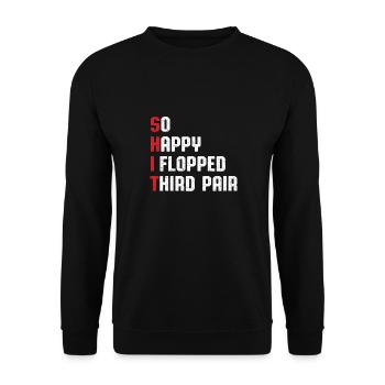 So Happy I Have Flopped Third Pair Poker Enthusias - Unisex Pullover - Schwarz - Vorne - Alina (178cm) & Michal (187cm)