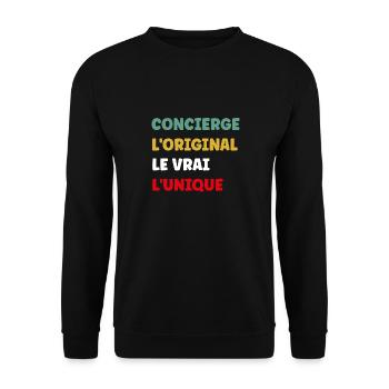 concierge - Sweat-shirt Unisexe - noir - Devant - Alina (178cm) & Michal (187cm)
