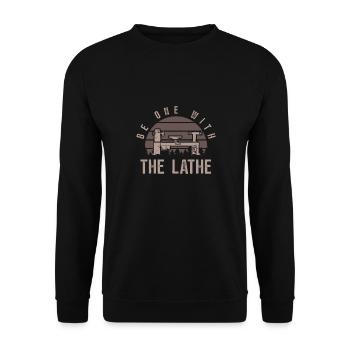 Turning Wood Lathe Lathe - Unisex Sweatshirt - black - Front - Alina (178cm) & Michal (187cm)