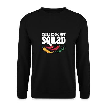 Funny Chili Cook Off Squad Hot Spicy Food Pepper - Unisex Sweatshirt - black - Front - Alina (178cm) & Michal (187cm)