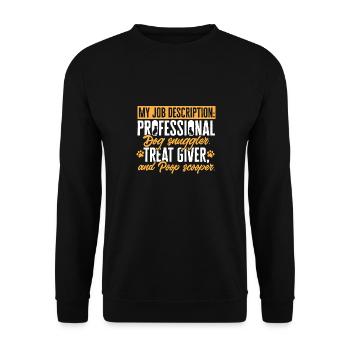 Haustierbetreuung Katze Hund Haustiersitter - Unisex Pullover - Schwarz - Vorne - Alina (178cm) & Michal (187cm)