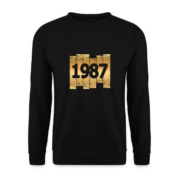 Gold 1987 - Unisex Pullover - Schwarz - Vorne - Alina (178cm) & Michal (187cm)