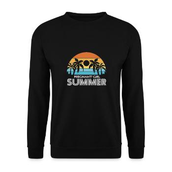 Pregnancy Reveal Pregnant Girl Summer Baby - Unisex Pullover - Schwarz - Vorne - Alina (178cm) & Michal (187cm)