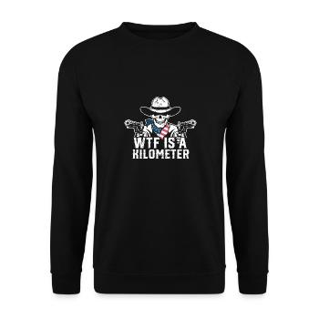 WTF est un squelette de mème grunge Internet d’un kilomètre - Sweat-shirt Unisexe - noir - Devant - Alina (178cm) & Michal (187cm)