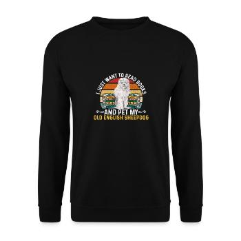 Old English Sheepdog Sheepie Bobtail - Unisex Sweatshirt - black - Front - Alina (178cm) & Michal (187cm)